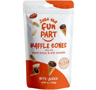 Just The Fun Part Waffle Cones Peanut Butter & Milk Chocolate